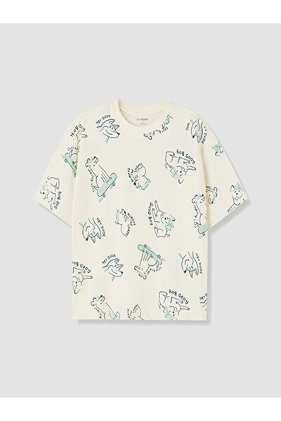 LC Waikiki Esvab • Modern & Distinctive Zero Roba Collar Printed Boys' T-Shirt