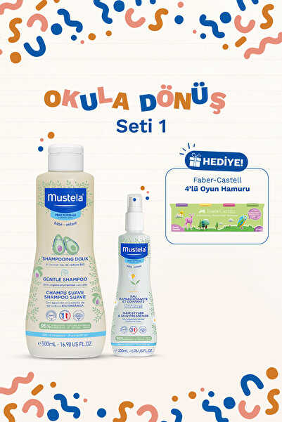 Mustela Papatya Özlü Şampuan 500ml + Vücut Spreyi 200ml + Faber-Castell 4'lü ...