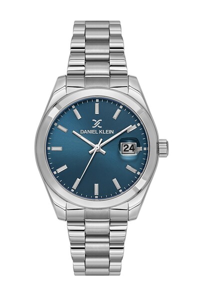 Daniel Klein Men's Wristwatch with Blue Dial and Silver Color Strap Gift Pack...