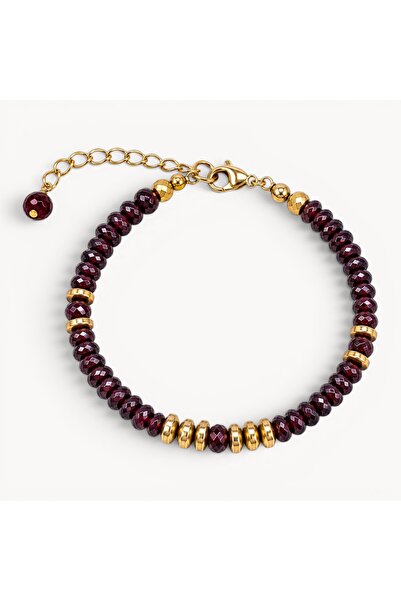SOL N TOUCH Sól Elegance Koleksiyonu %100 Doğal Lal Taşı (Garnet) Bileklik - ...