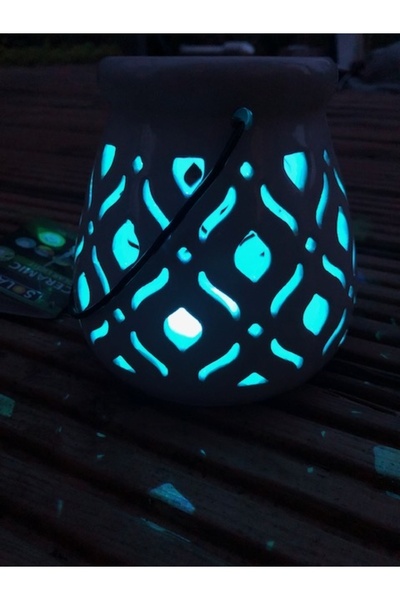 NO BRAND LAMPION SOLAR DIN CERAMICĂ, LAMPION SOLAR DE GRĂDINĂ CU MOTIV DE ROM...