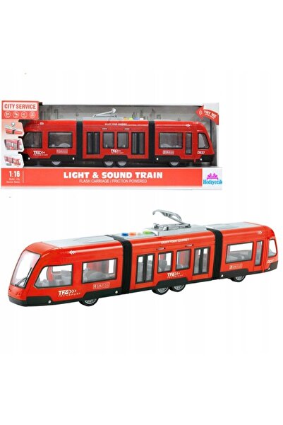 Luxma Tramvai mare, sunet, lumină, baterii, roșu, jucărie pentru copii