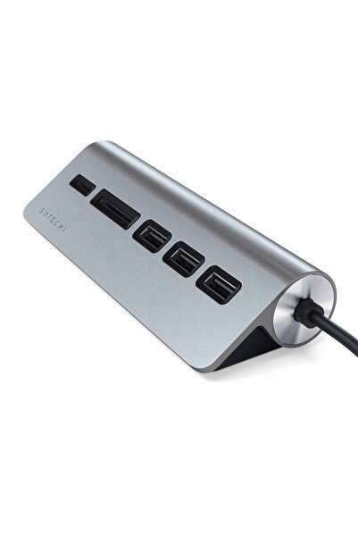 Satechi ADAPTOR HUB USB-C CITITOR CARDURI MICRO/SD STAȚIE DE ANDOLOGAZARE UNI...