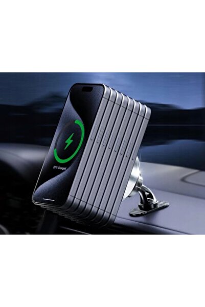 NO BRAND Suport auto magnetic KPON Qi 15W cu încărcare rapidă și LED 2 în 1