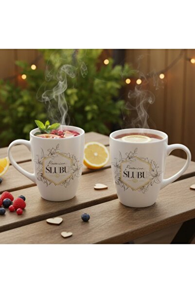 NO BRAND Set de 2 căni de 300 ml, cadou pentru aniversarea nunții