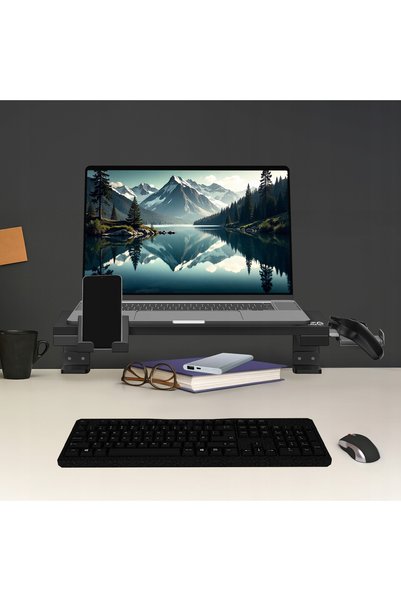 Maclean Suport laptop și monitor 13-32 inci, 20 kg, negru, reglabil, de birou