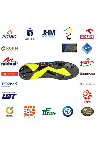 Joma Ghete de fotbal pentru bărbați Gol FG negru/fluorescent lămâie 44 EU