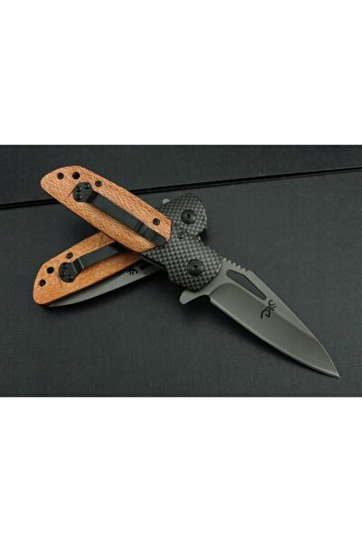 NO BRAND Cuțit pliabil tactic liner-lock BROWNING Hunter lemn BR8