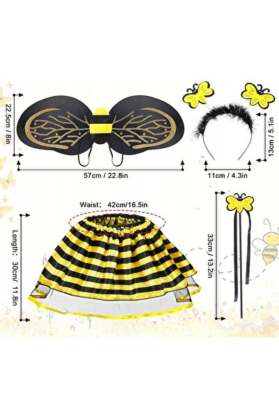 NO BRAND Set 4 piese Costum Buburuză: Fustă din tul, Baghetă, Bentiță pentru ...
