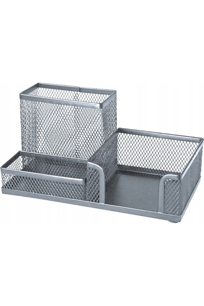 Leviatan Set de organizatoare de birou din metal cu 3 compartimente, cu plasă...