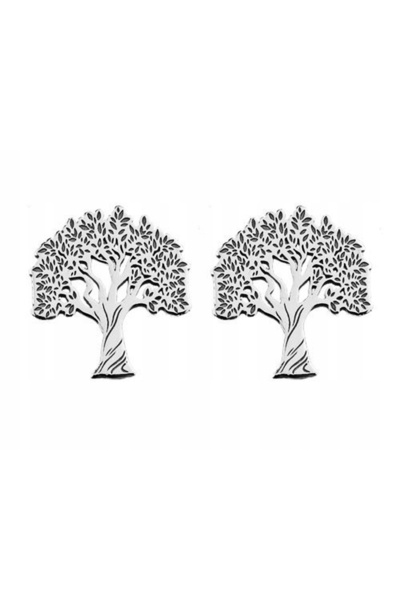 NO BRAND Cercei din argint Arborele Vieții, Arborele Norocului, tip știft, ox...