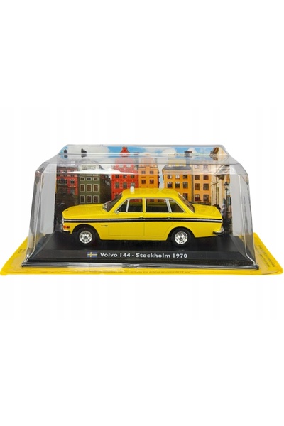 NO BRAND 1970 VOLVO 144 – TAXI STOCKHOLM 1:43 NOU MODEL DIN METAL CU SUPORT
