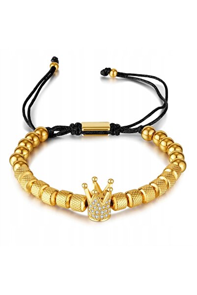 NO BRAND Brățară cu coroană din aur de 18k, reglabilă