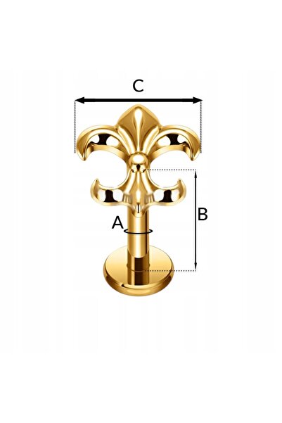 NO BRAND PIERCING AURIT Cercel din titan cu element decorativ HELIX TRAGUS LO...