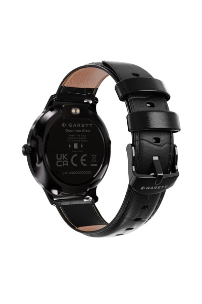 GARETT SMARTWATCH ELEGANT PENTRU BĂRBAȚI CU LUMINĂ CUANTICĂ, CARCASĂ NEAGRĂ S...