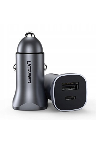 Ugreen Încărcător auto USB Tip C / USB cu Power Delivery de 24W și încărcare ...