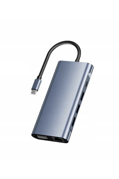 NO BRAND Hub USC C Adapter 11-în-1, distribuitor USB 3.0, SD, HDMI, VGA, LAN ...