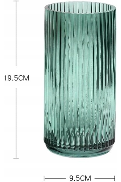 NO BRAND Vază de sticlă pentru flori modernă retro vintage verde 19,5 cm