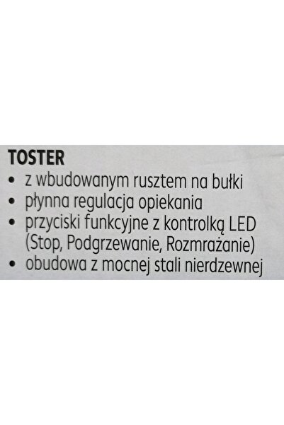 NO BRAND Întrerupător TOSTER ON TO-K0001 Negru 950 W Oțel inoxidabil