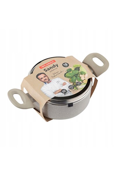 NO BRAND Florina Sandy 18cm 1.6L Oală din aluminiu bej pentru aragaz și plită...