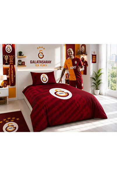 Galatasaray Σετ Παπλωματοθήκης Taraftar – 100% Βαμβάκι, 3 Τεμάχια (Παπλωματοθ...