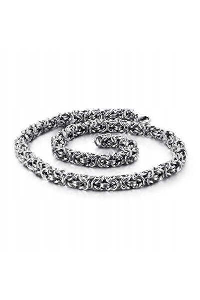 NO BRAND Colier din argint cu împletitură bizantină (8 mm)