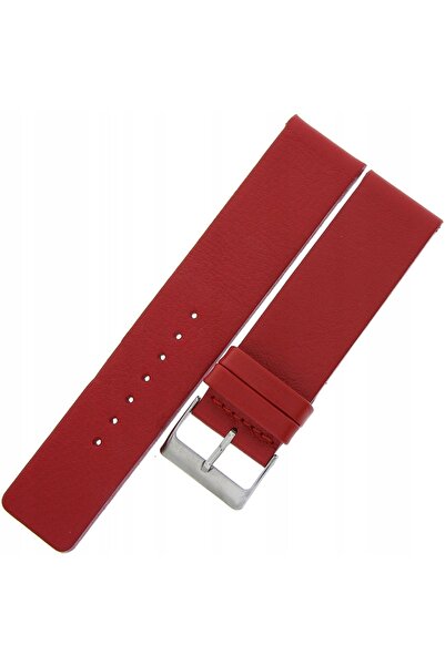 NO BRAND LAVVU Plain LSCUR22 - 22mm - ROȘU - Curea de ceas din piele