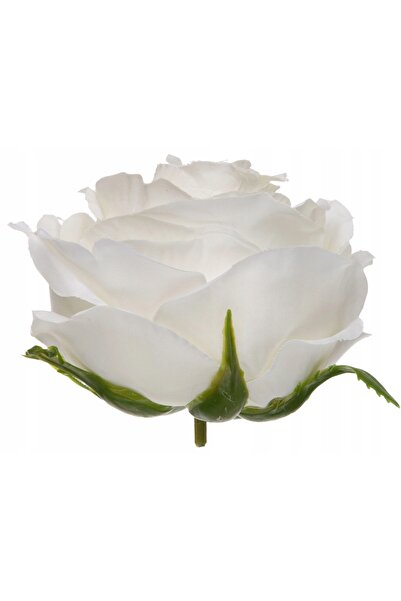 NO BRAND TRANDAFIR DE DECORAȚIE WHITE ALB 12 BUC. CAP DE FLOARE PREMIUM