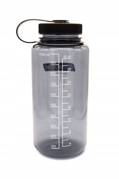 NO BRAND Sticlă Nalgene cu gura largă, gri, cu capac negru, Sustain, 1 L