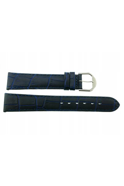 NO BRAND Curea REDA 19mm, din piele de crocodil Atlantic, albastru marin, cat...