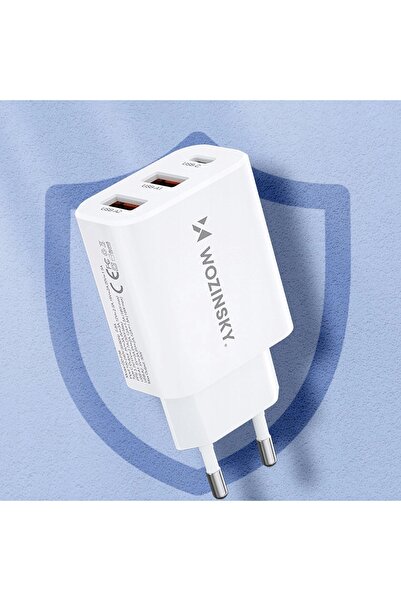 NO BRAND Adaptor de alimentare alb 100-240V 30W USB-C 2x USB-A