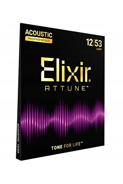NO BRAND Corzi pentru chitară acustică Elixir Attune 12-53, acoperite cu bron...