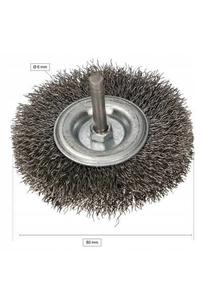 NO BRAND 6x Perii de sârmă pentru polizor, tip disc, cu tijă, 80