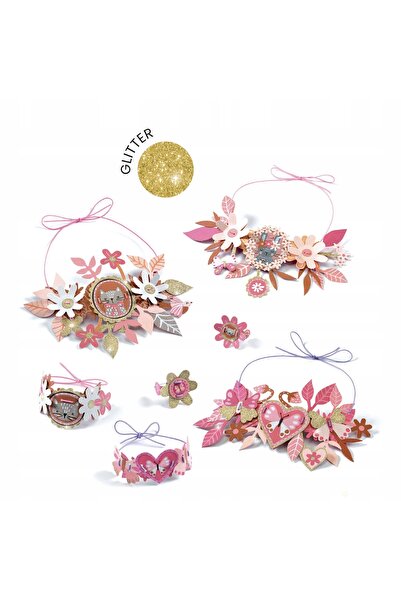 djeco set de bijuterii din hârtie, ornamente din hârtie DIY, brățară, sclipici