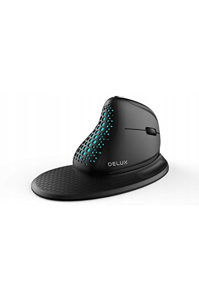 Delux Mouse cu fir vertical ergonomic USB RGB 4000DPI negru