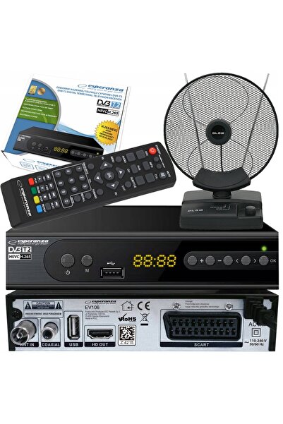 ESPERANZA Tuner TV digital terestru DVB-T2 HEVC + Antenă de interior