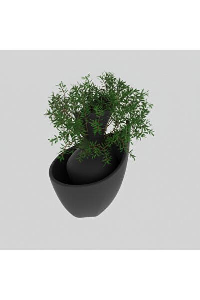 NO BRAND Ghiveci modern negru din plastic, montabil pe perete, 2 în 1: jardin...