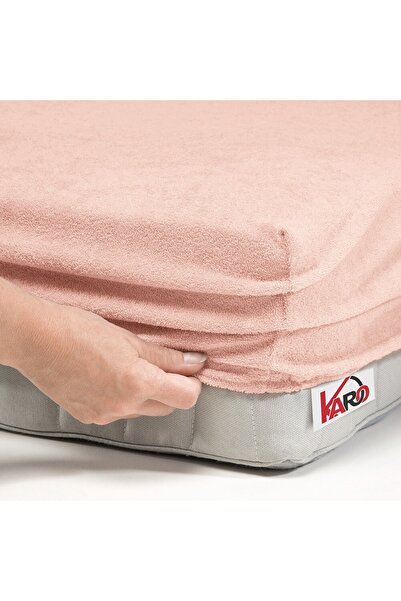 NO BRAND Cearșaf de pat din frotir cu elastic 140x200 somon 006 grosime 200g/...
