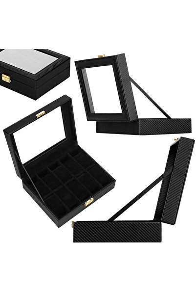 Springos Organizator de ceasuri și bijuterii, 10 piese, cutie de lux pentru f...