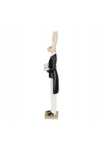 NO BRAND Figurină decorativă Iepure Bej Negru Frak Wys 32 cm