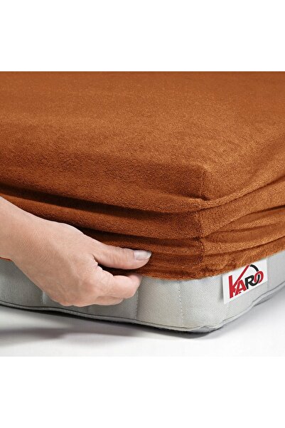 NO BRAND Cearșaf de pat din frotir cu elastic 120x200 maro 040 grosime 200g/m...