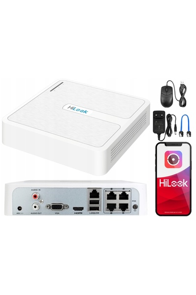 NO BRAND Kit de supraveghere cu cameră IP 4MPx 2K+ de exterior PoE HiLook de ...