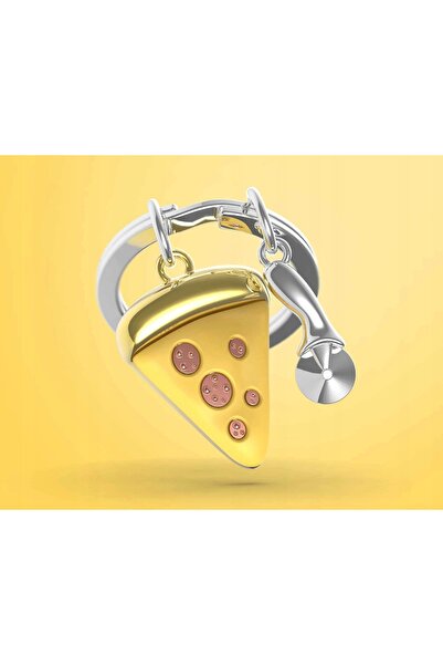 NO BRAND Breloc metalic pizza / felie de pizza