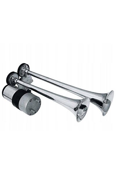 NO BRAND Claxon auto dublu + compresor cromat 12V