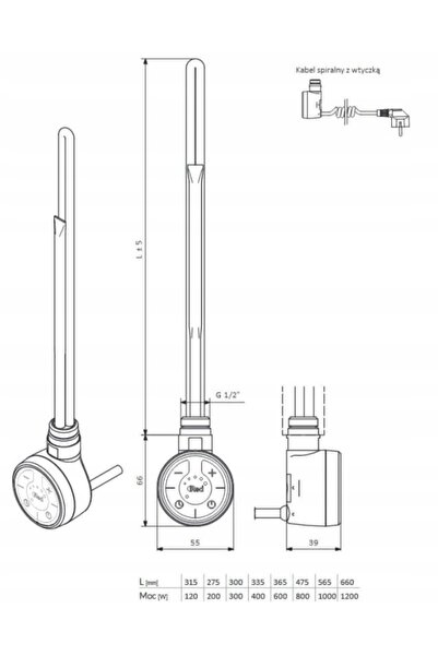 NO BRAND Element de încălzire termică RED MOA 400W Crom WEA1G04TCROU