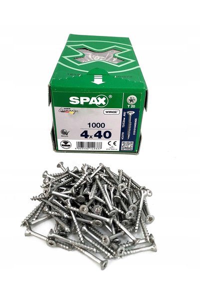 Spax Șurubelniță pentru lemn OCYNK ALB 1000 BUC 4.0*40MM