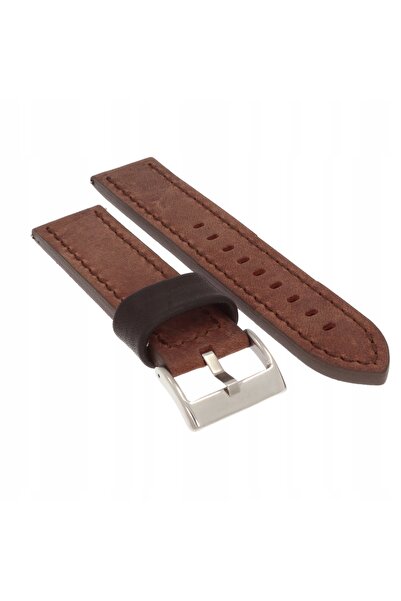 NO BRAND Curea de ceas din piele maro pentru smartwatch 22 mm DILOY 399
