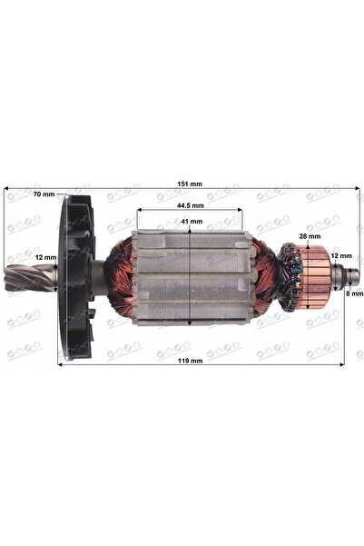 NO BRAND Rotor pentru ciocan rotopercutor SDS PLUS 6 dinți PARKSIDE EINHELL I...