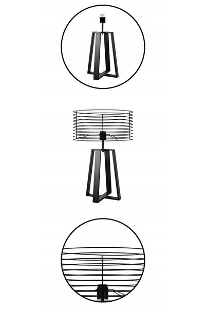 NO BRAND Lampă de masă modernă, neagră, stil loft, LED E27, cu fir, lumină de...