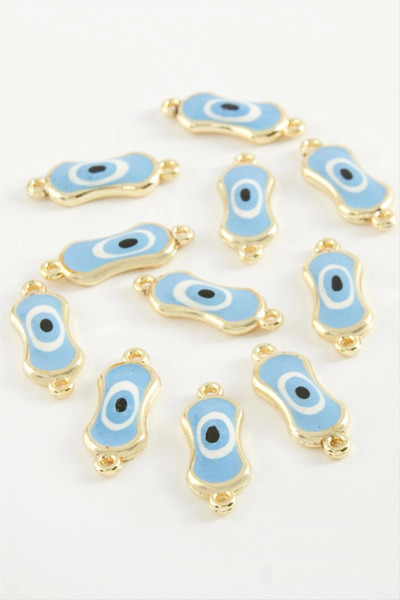 SORA GROUP Oval Evil Eye Double Handle Enameled Bracelet and Necklace Apparat...